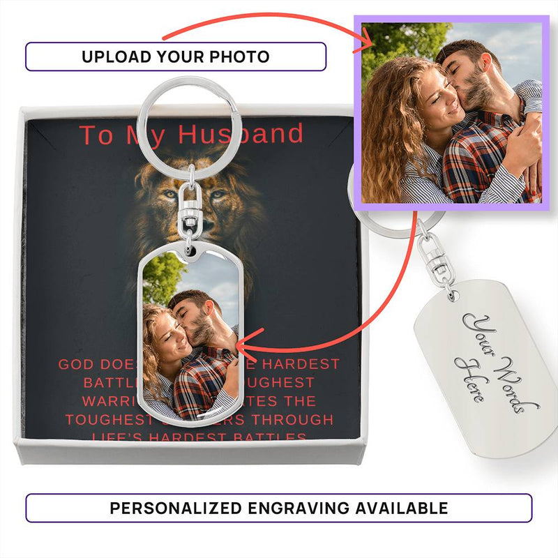 Dog Tag Photo Keychain